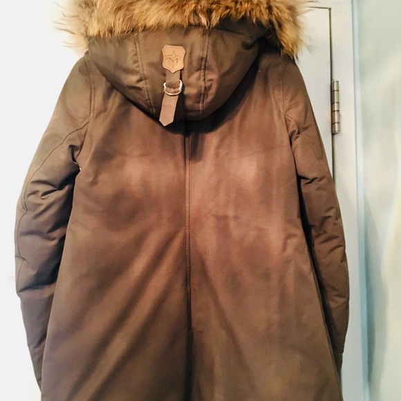 MACKAGE Small/S down parka puffer fur collar, army green jacket -30C rated! - Picture 5 of 8